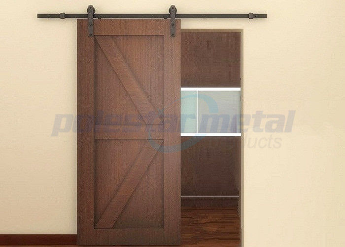 2000mm Rail Satin Black Steel Modern Decorative Sliding Barn