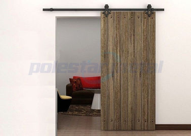 Satin Black Steel  Decorative Door Hardware , Modern Sliding Barn Door Hardware Rail 2000mm