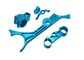 Blue CNC Turned Parts CNC Lathe Turning Accessories Aerial Photography